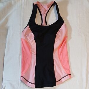lululemon athletica Black with Light Pink & Coral Racerback Tank